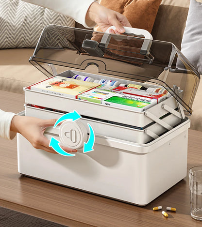 Large Capacity Pill Organizer for Home Medicine Storage 3 Layer Classification Family Emergency Pharmacy Storage Container Box