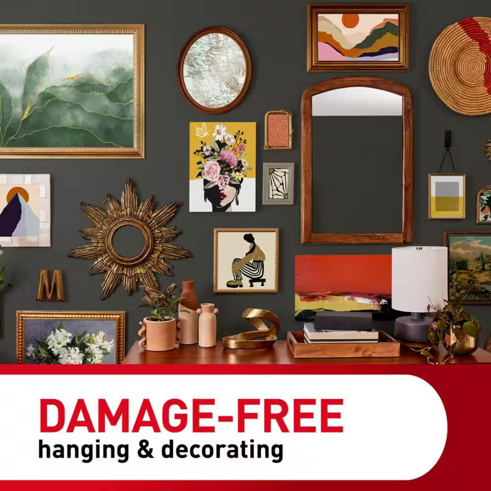 X-Large (20Lb) Picture Hanging Strips, White, 8 Pairs (16 Strips), Damage-Free Wall Hangers for Picture Frames
