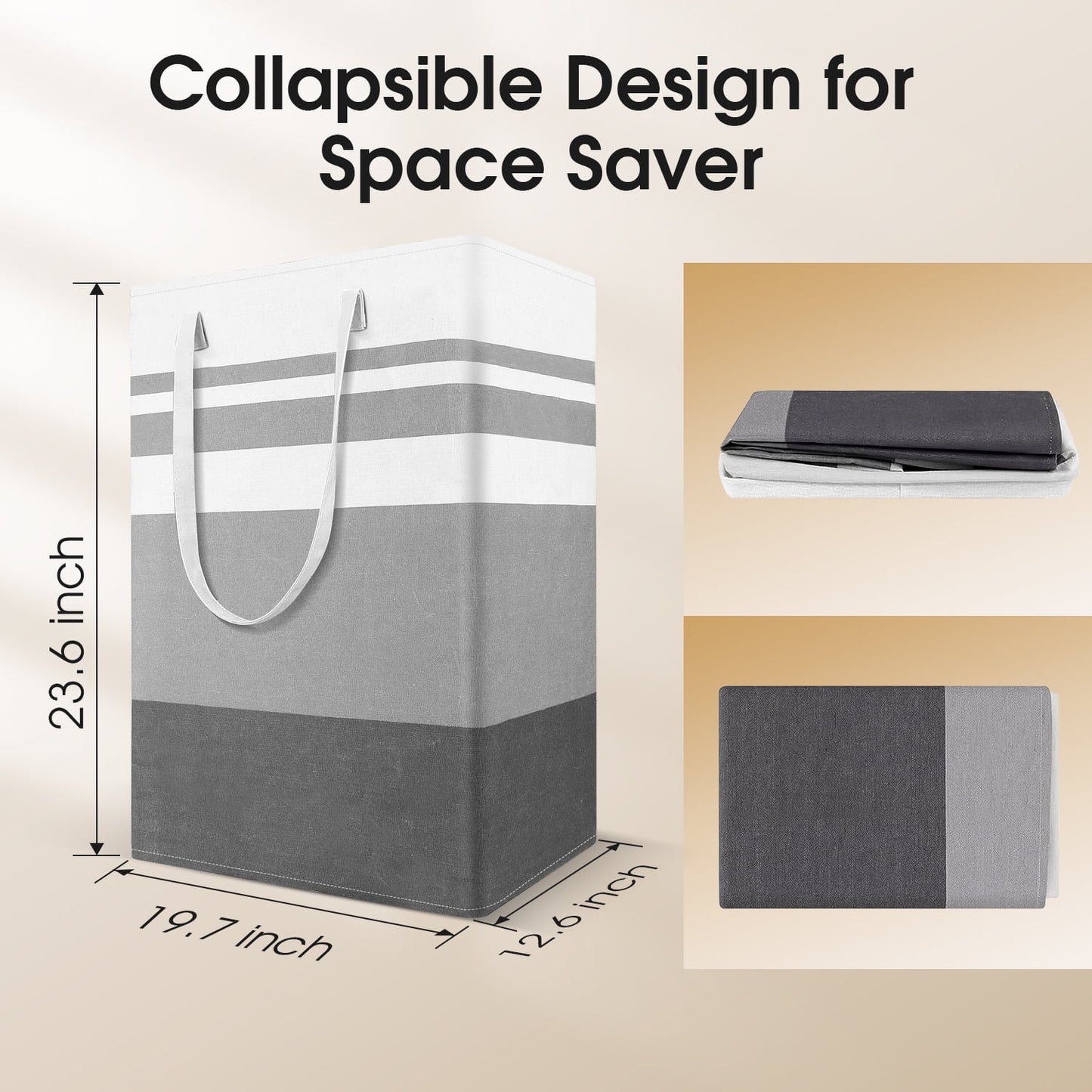 75L Large Freestanding Laundry Hamper - 2 Pack, Collapsible Waterproof Clothes Organizer with Handles for Convenient Storage