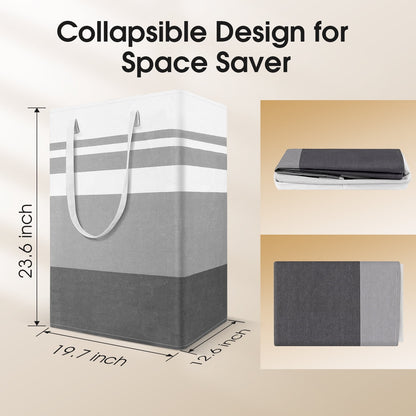 75L Large Freestanding Laundry Hamper - 2 Pack, Collapsible Waterproof Clothes Organizer with Handles for Convenient Storage