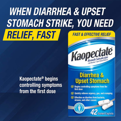 Multi-Symptom Anti-Diarrheal and Upset Stomach Reliever, 42 Count