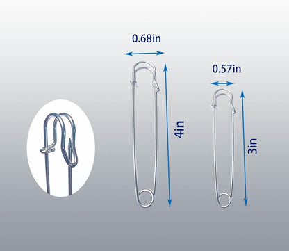 20PCS Large Safety Pins, 4Inch and 3Inch Heavy Duty Safety Pins for Fashion ...