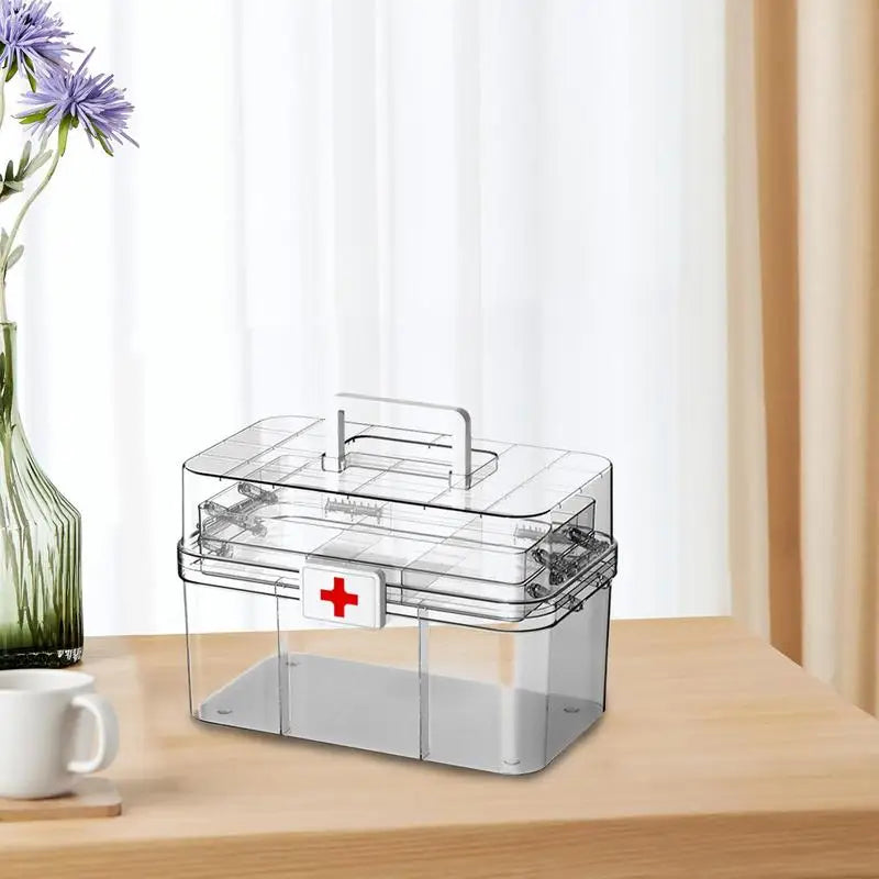 Portable Medicine Box 3 Layers Large Capacity Medicine Organizer Storage Box Family Emergency Medicine Box Medicine Container