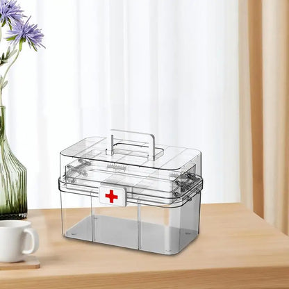 Portable Medicine Box 3 Layers Large Capacity Medicine Organizer Storage Box Family Emergency Medicine Box Medicine Container