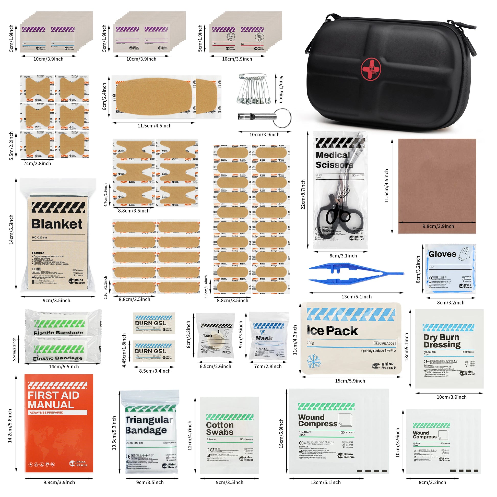 Waterproof Portable First Aid Kit - Emergency Medical Travel Care Kit for Home College Dorm Camping Hiking