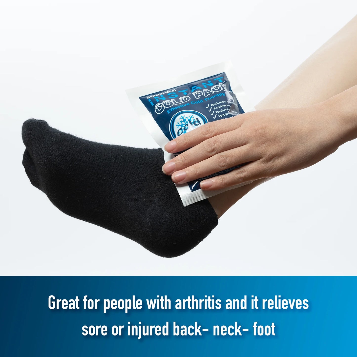 25 Pack Instant Ice Cold Pack (4”X 5.5”) - Cold Compress Disposable Ice Pack for Pain Relief, First Aid Essential, Swelling, Toothache, Athletes & Outdoor Activities
