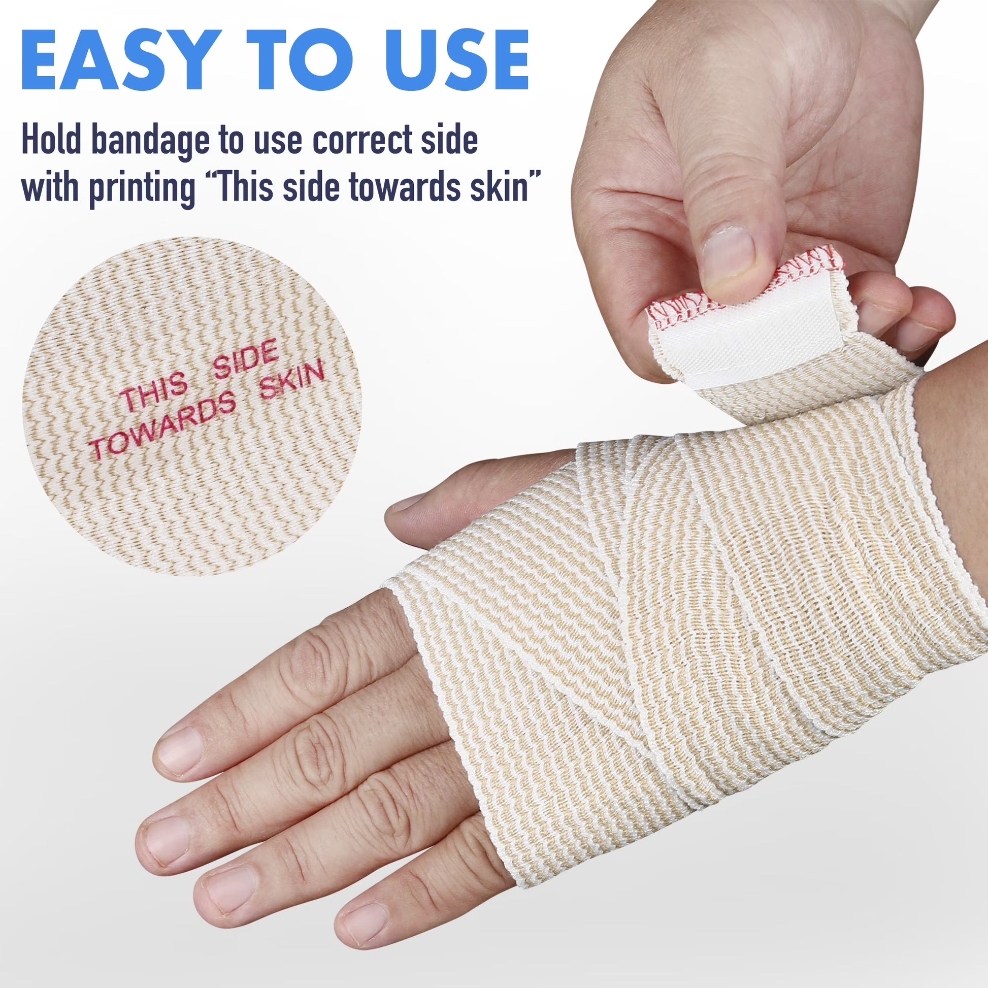 4 Pcs Cotton Elastic Bandage Wrap, 2 Inches X 15 Feet , Cotton Compression Bandages