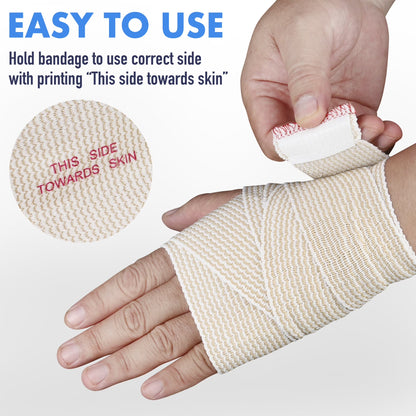4 Pcs Cotton Elastic Bandage Wrap, 2 Inches X 15 Feet , Cotton Compression Bandages