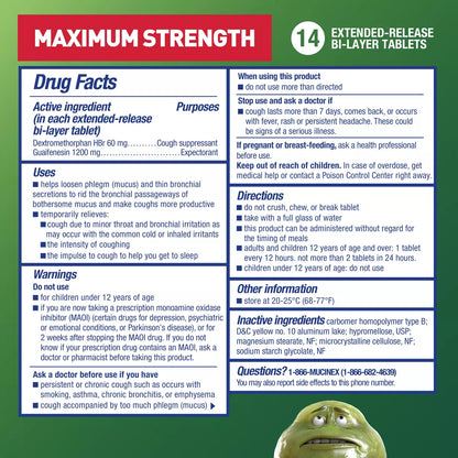 Mucinex DM Max Strength 12 Hour Cough Medicine - Tablets