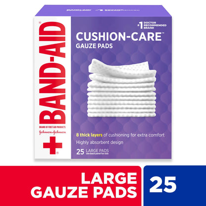 Brand Large Cushion Care Thick Gauze Pads, 4 in X 4 In, 25 Count