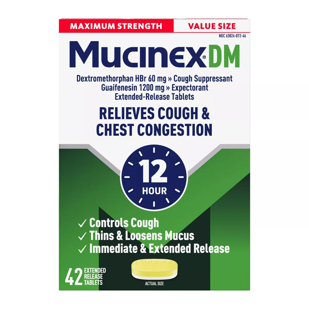 Mucinex DM Max Strength 12 Hour Cough Medicine - Tablets