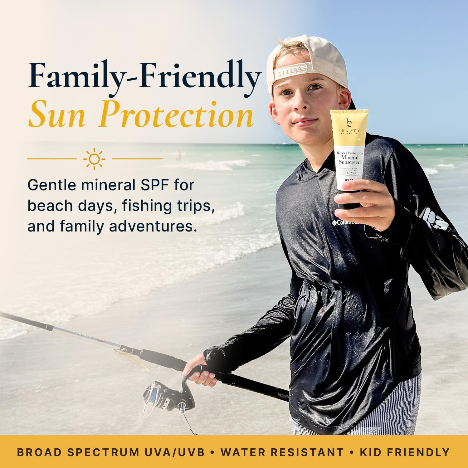 Mineral Sunscreen for Body SPF 50 – Reef Friendly Broad Spectrum Zinc Oxide, Made in USA with Organic & Natural Ingredients, Water Resistant 80 Min, Non Toxic Baby Sunblock for Kids, No White Cast