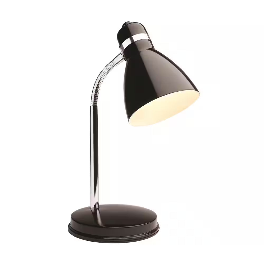 13-Inch Black Classic Desk Lamp with Included LED Light Bulb