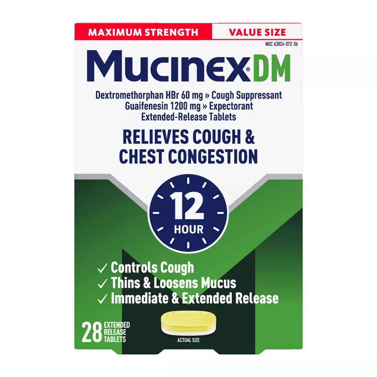 Mucinex DM Max Strength 12 Hour Cough Medicine - Tablets