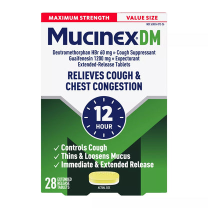 Mucinex DM Max Strength 12 Hour Cough Medicine - Tablets