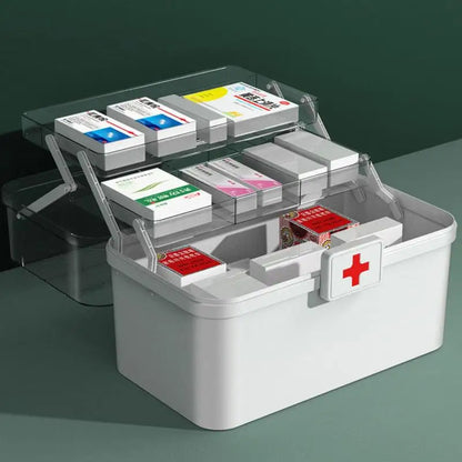 Portable Medicine Box 3 Layers Large Capacity Medicine Organizer Storage Box Family Emergency Medicine Box Medicine Container