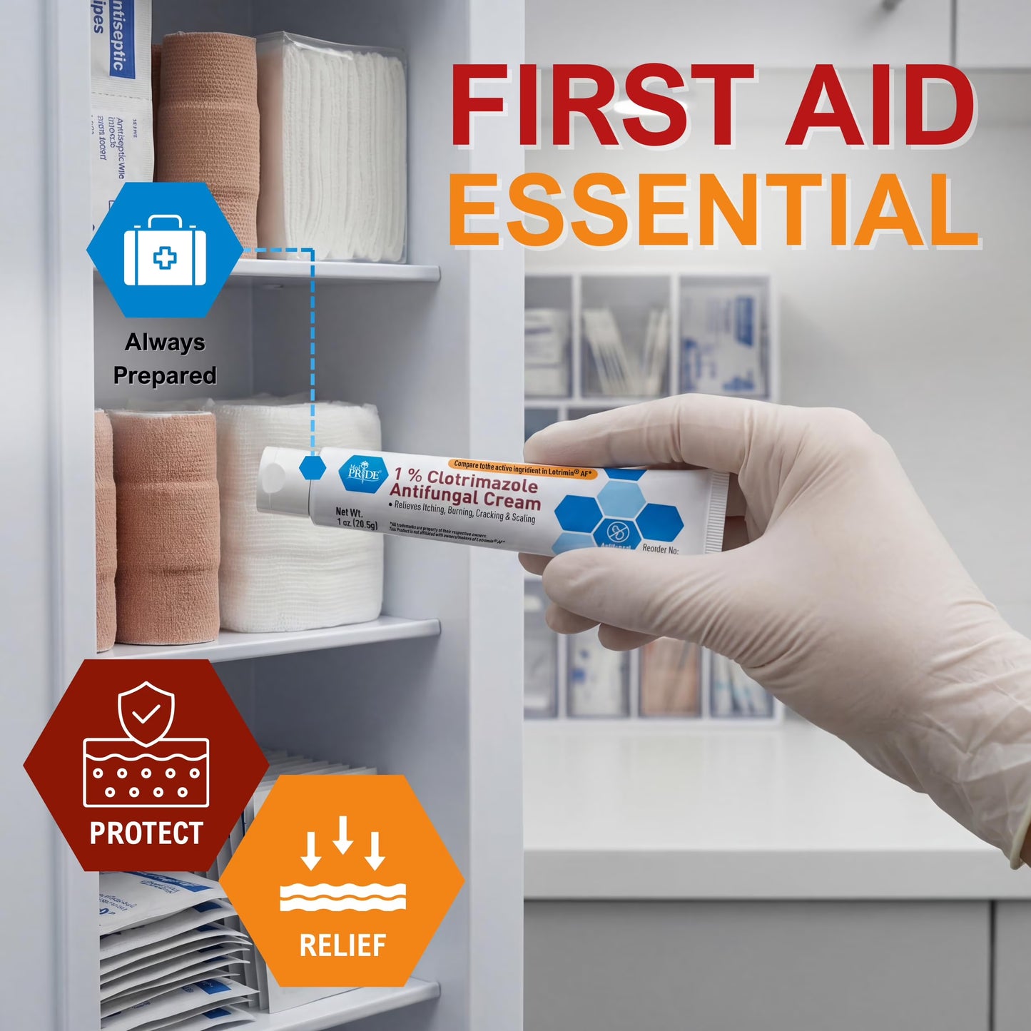 (2 Pack) MED PRIDE Antifungal Cream 1% Clotrimazole – Antifungal Ointment for Jock Itch, Athlete’S Foot & Ringworm, Foot Fungus Treatment Relieves Itching 1Oz
