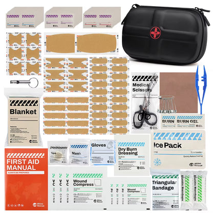 Waterproof Portable First Aid Kit - Emergency Medical Travel Care Kit for Home College Dorm Camping Hiking
