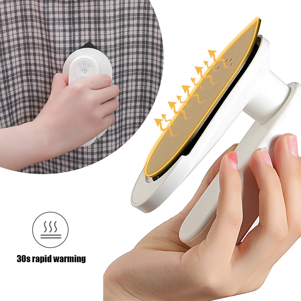 USB Rechargeable Handheld Fabric Steam Iron 3 Heat Levels 110 W Mini Handheld Steamer Steamer for Travel College Dorm Essentials