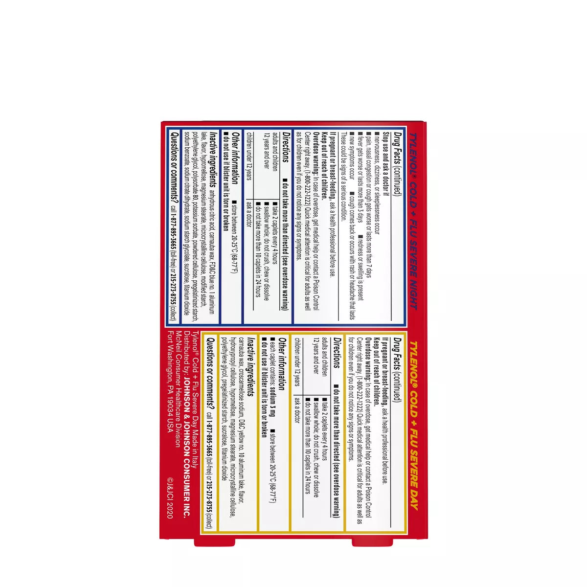 Tylenol Cold+Flu Severe Day/Night Caplets - Acetaminophen - 24Ct: 325Mg Strength