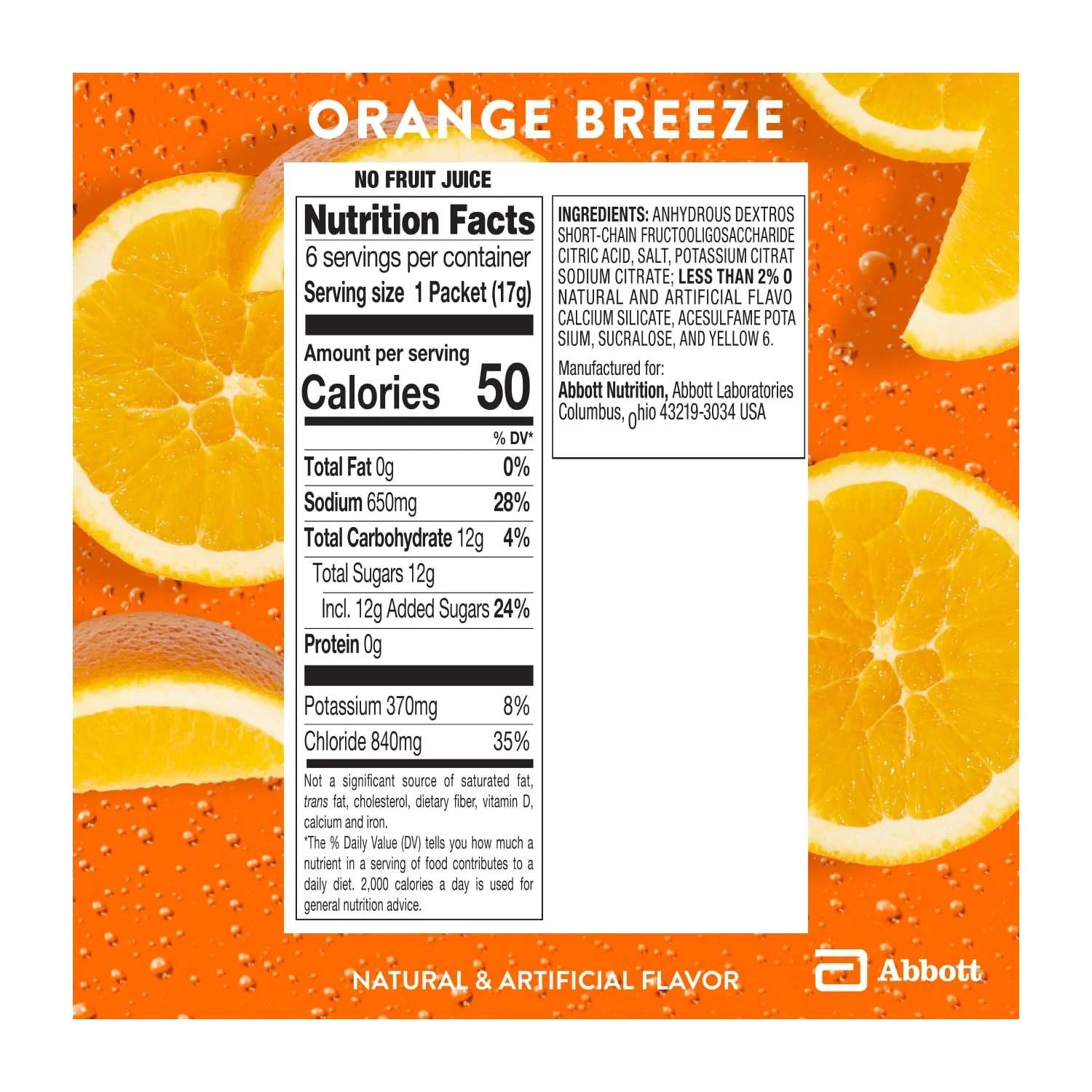 Advancedcare plus Electrolyte Powder, Orange Breeze, 6 Powder Packets