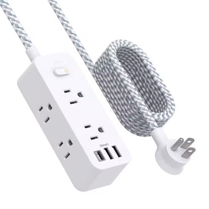 6-Outlet Surge Protector Power Strip with 3 USB Ports and 1 USB-C Outlet, 3-Sided Outlet Extender