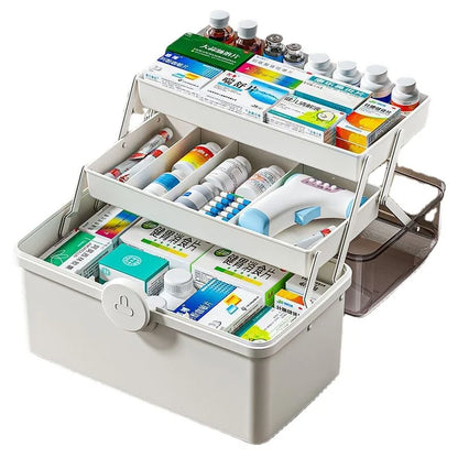 Large Capacity Pill Organizer for Home Medicine Storage 3 Layer Classification Family Emergency Pharmacy Storage Container Box