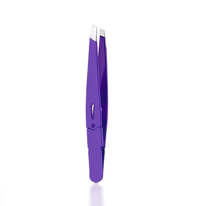 Stainless Steel Eyebrow Tweezers Hollow Colored Tweezers Multi-Purpose Slanted Mouth Tweezers Beard Removal Eyebrow Clip
