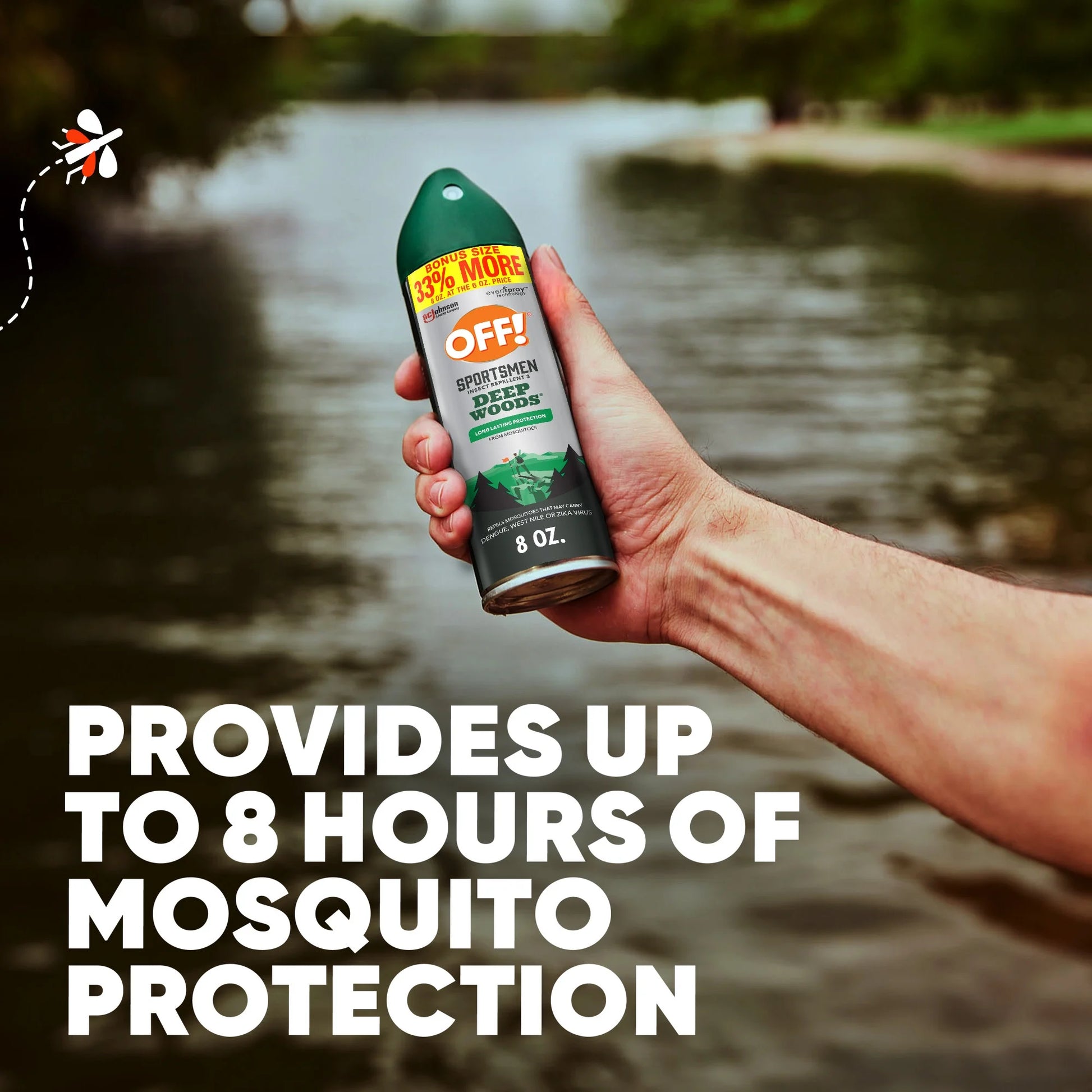 Sportsmen Deep Woods Insect Repellent 3, Sweat Resistant Mosquito & Bug Spray, 8 Oz