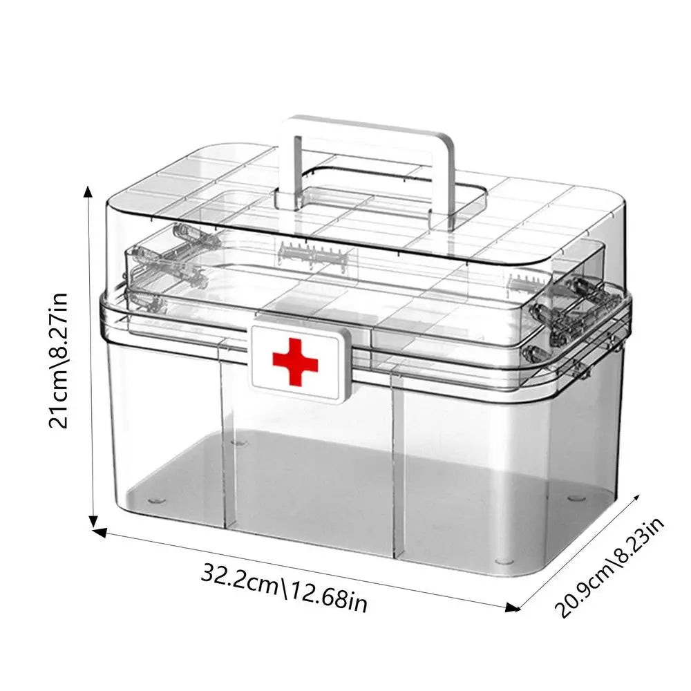Portable Medicine Box 3 Layers Large Capacity Medicine Organizer Storage Box Family Emergency Medicine Box Medicine Container