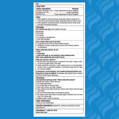 Vicks Vaporub Cough Suppressant Ointment