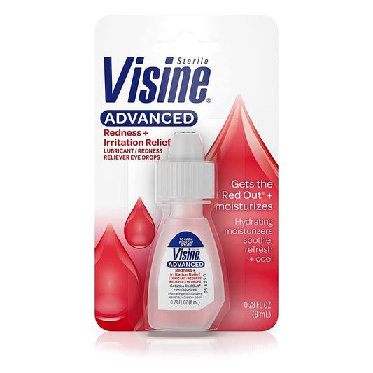 Visine Advanced Relief Redness Reliever Eye Drops, 0.28 Oz