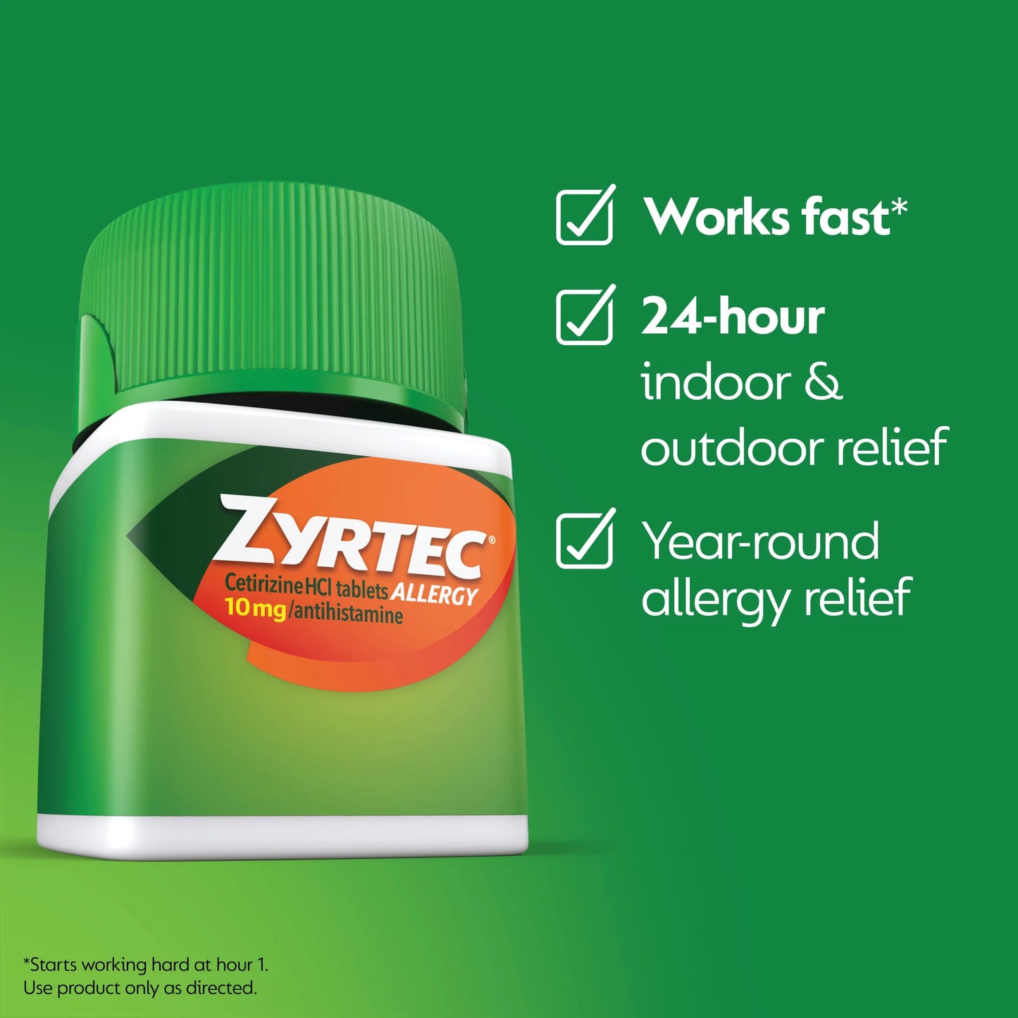 24 Hour Allergy Relief Tablets with 10 Mg Cetirizine Hcl, 90 Count