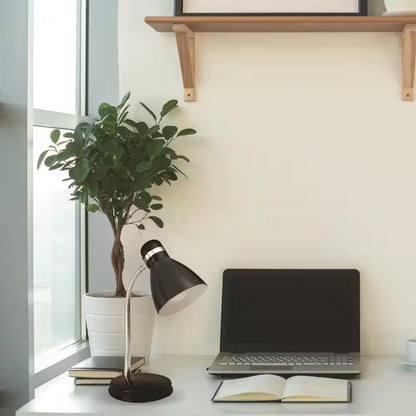 13-Inch Black Classic Desk Lamp with Included LED Light Bulb