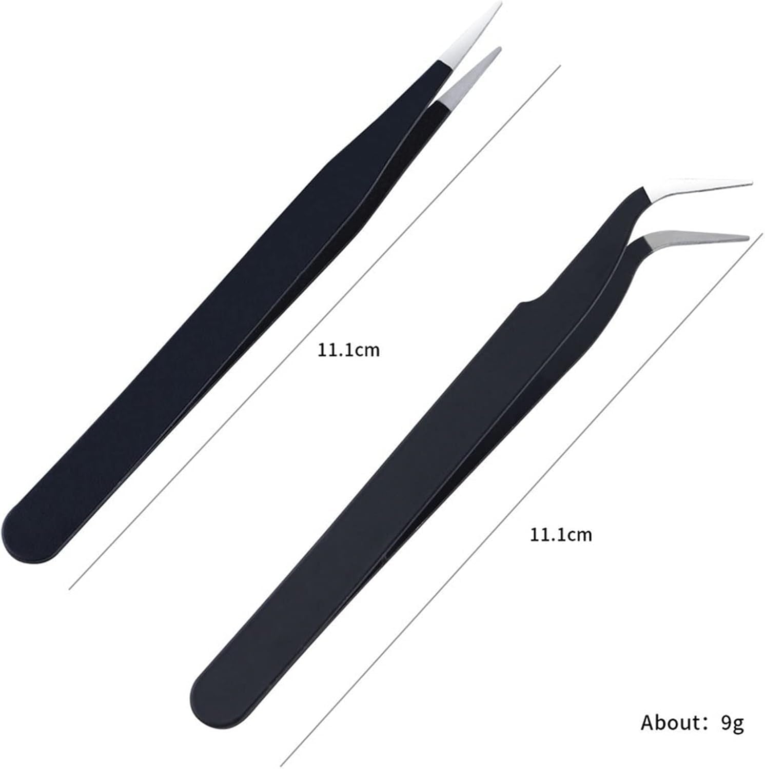Tweezers 1Pc Lash Tweezers Set False Eyelash Extension Clip Pliers Eyebrow Tweezers for Hair Nail Art Soldering Lash Tongs Makeup Tools (Color : Black01) Tweezers (Color : Black01)