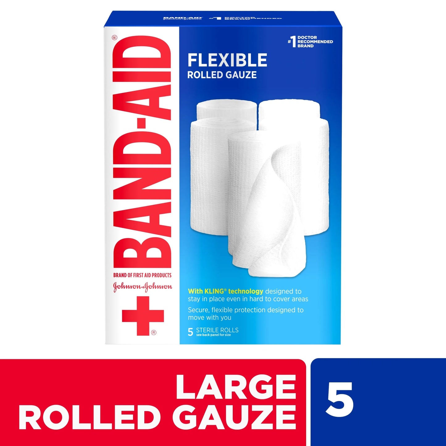 (2 Pack)  Brand Flexible Rolled Medical Gauze, 4 in X 2.1 Yd, 5 Count