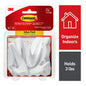 Medium Designer Hooks, White, 8 Wall Hooks, Damage-Free Hanging