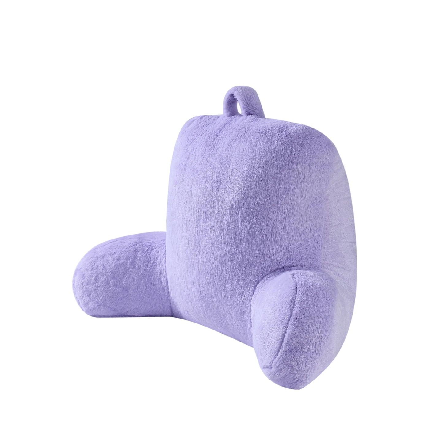 Lilac Faux Fur Plush Bedrest Pillow, Specialty Size