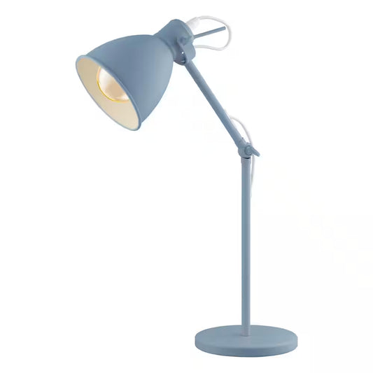 Priddy 6.125" W x 17" H One-Light Adjustable Desk Lamp in Pastel Light Blue