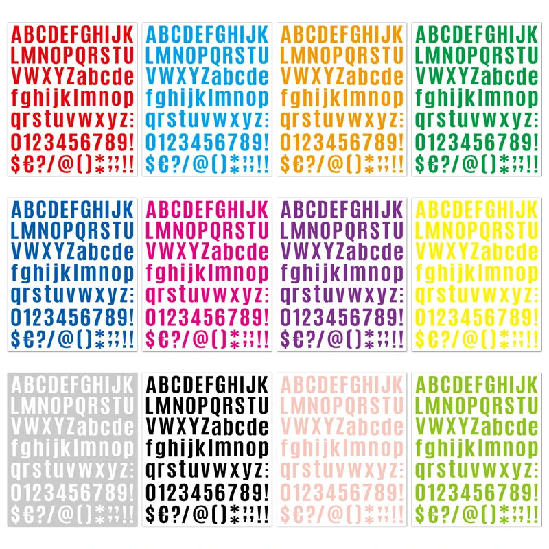 12 Sheets Arabic Number Stickers 1 Inch Number Stickers 26 Alphabet A-Z Planner Stickers Colorful Creative DIY Letter Sticker