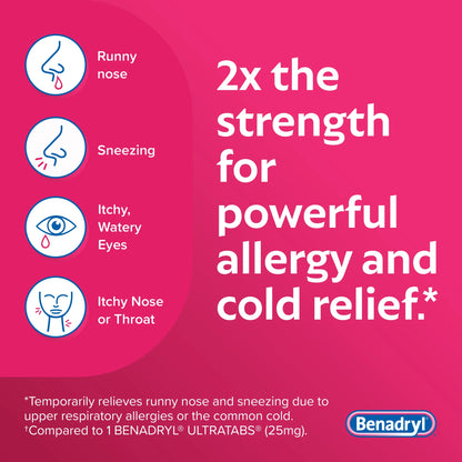 Extra Strength Relief Allergy Tablets, 50 Mg Diphenhydramine Hcl, 24 Count
