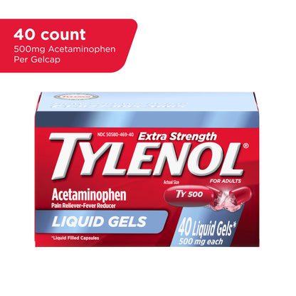 Extra Strength Acetaminophen Liquid Gels, Fast, Strong Relief, Gentle on Stomach, 40 Count