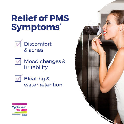 Cyclease PMS Tablets, Homeopathic Medicine for PMS Relief, Discomfort, Aches, Bloating, Irritability, 2 X 60 Tablets Twin Pack