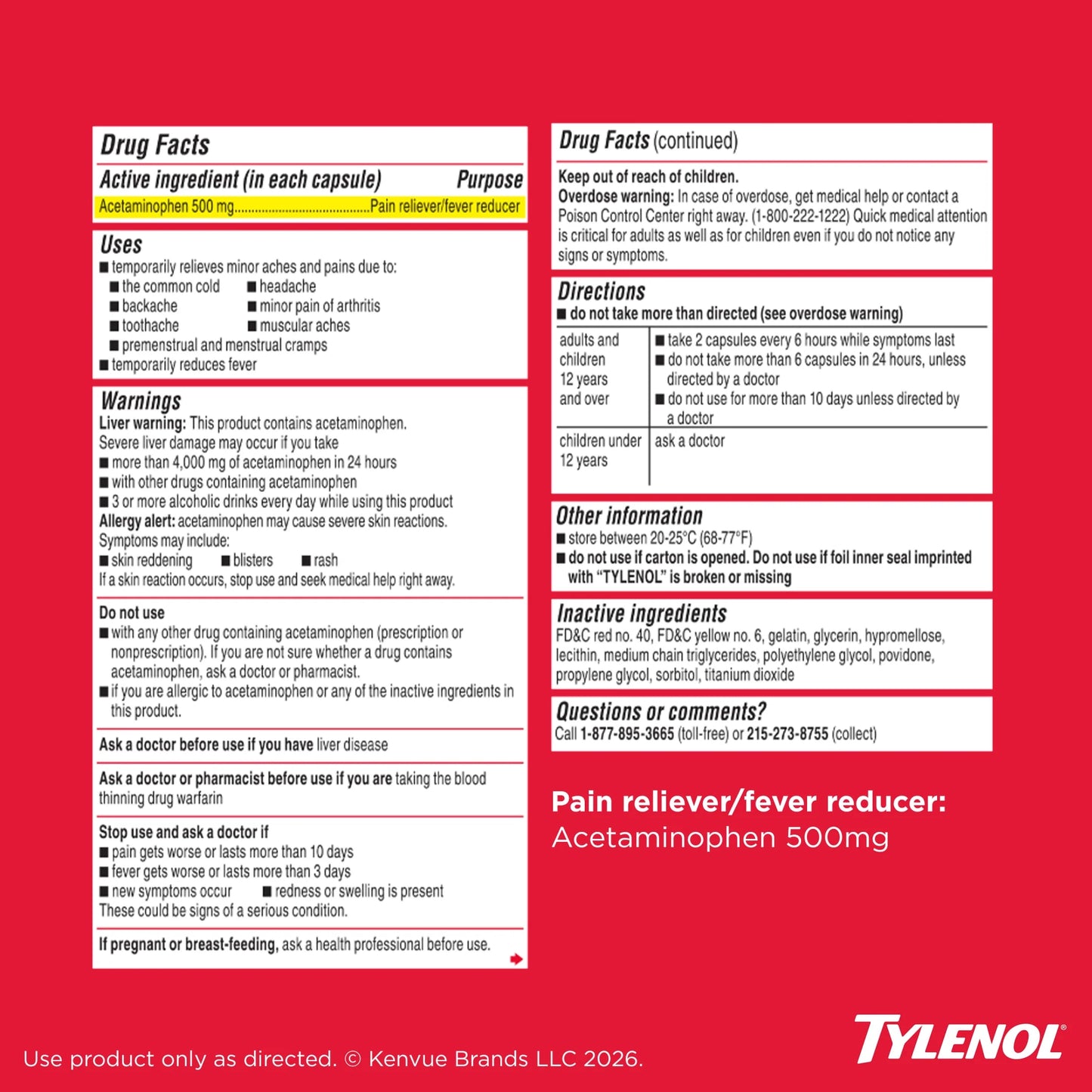 Extra Strength Acetaminophen Liquid Gels, Fast, Strong Relief, Gentle on Stomach, 40 Count