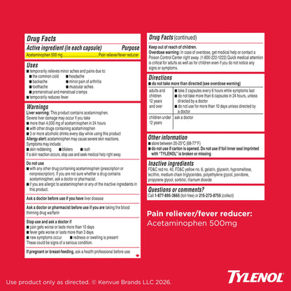 Extra Strength Acetaminophen Liquid Gels, Fast, Strong Relief, Gentle on Stomach, 40 Count