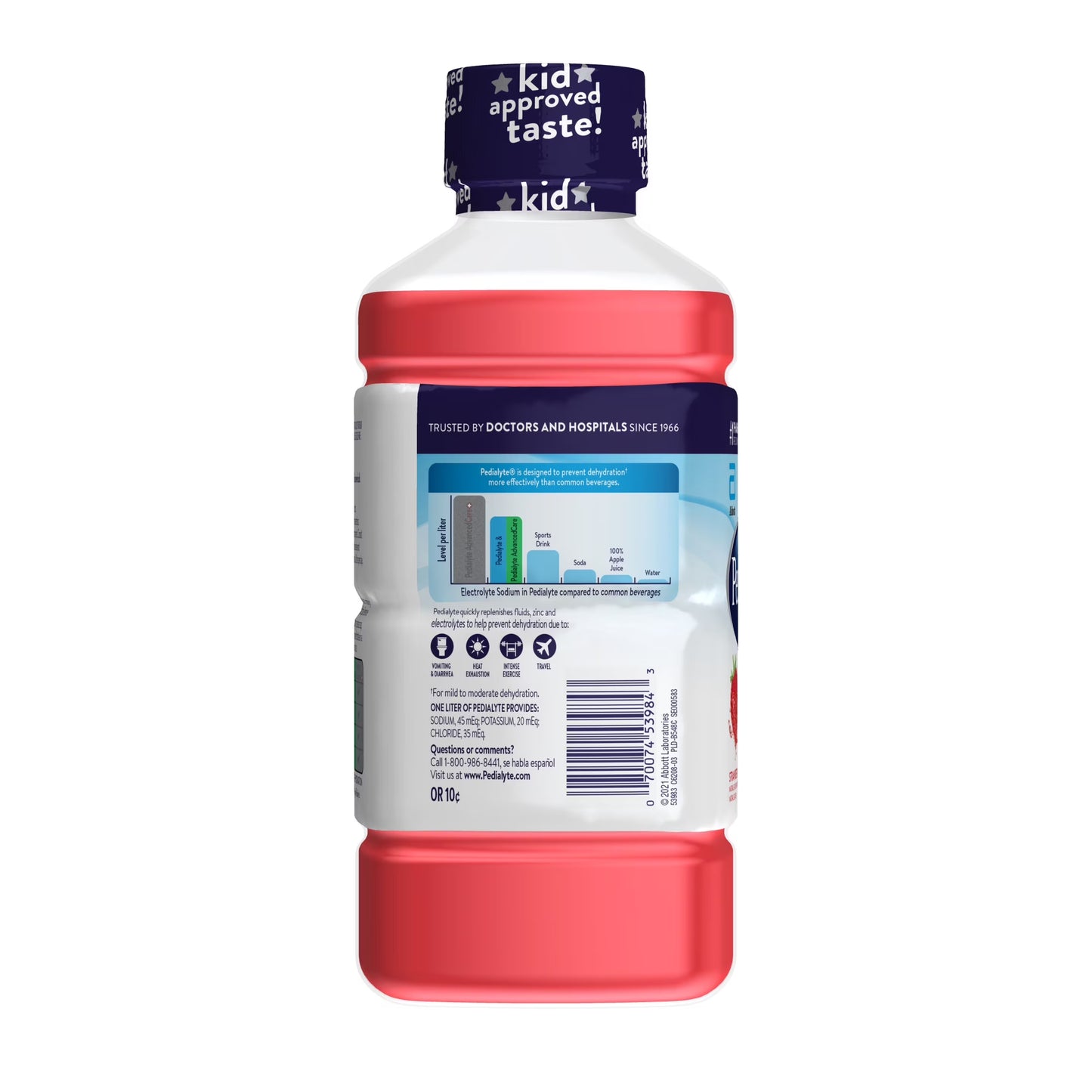 (2 Pack)  Electrolyte Drink, Strawberry, 1 Liter