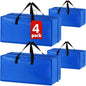 Siloon Heavy Duty Moving Bags, Extra Large, Sturdy Handles & Backpack Straps, 35-Lb Capacity, Blue, 4 Pack