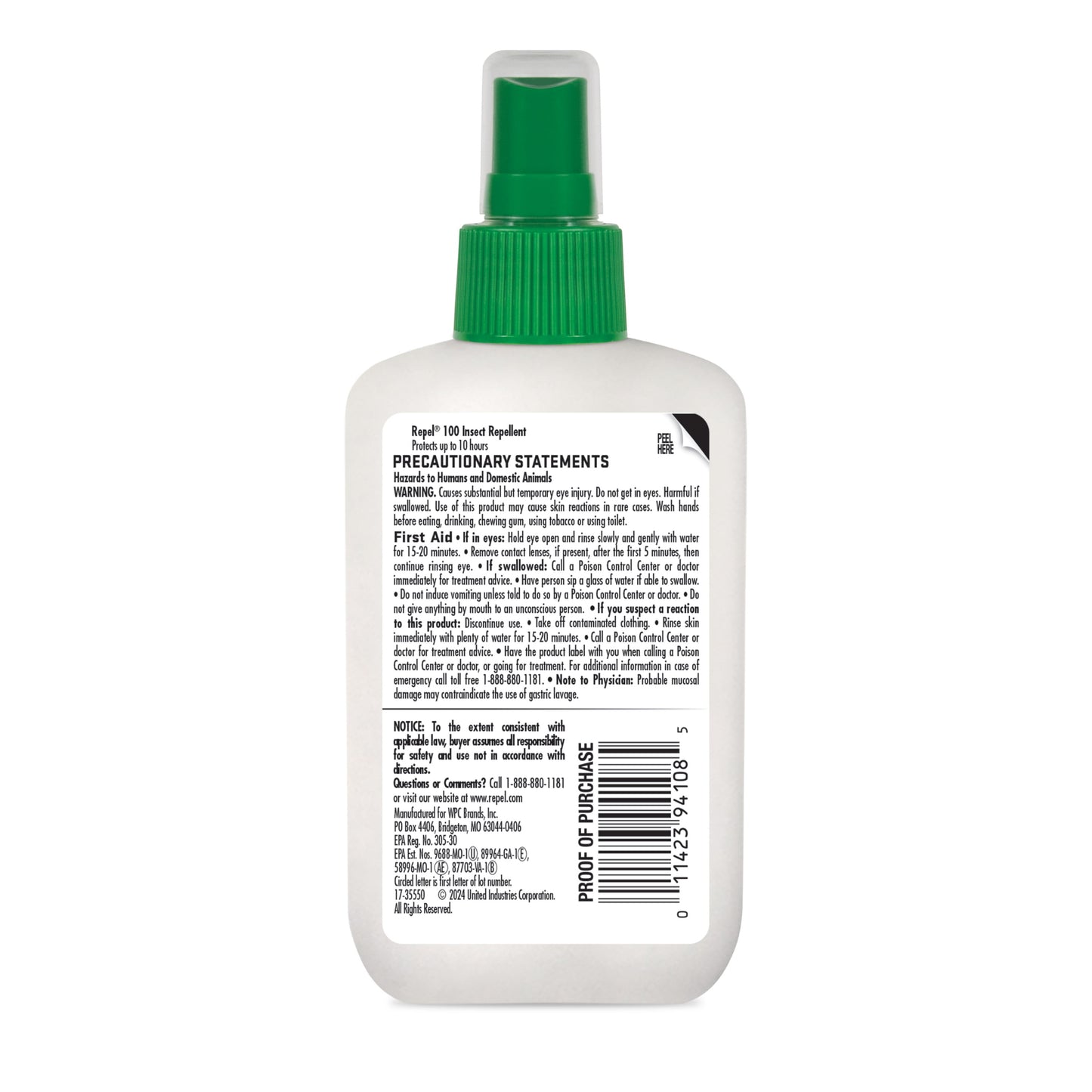 100 Insect lent Pump Spray with DEET, 10-Hour Protection, 4 Ounces