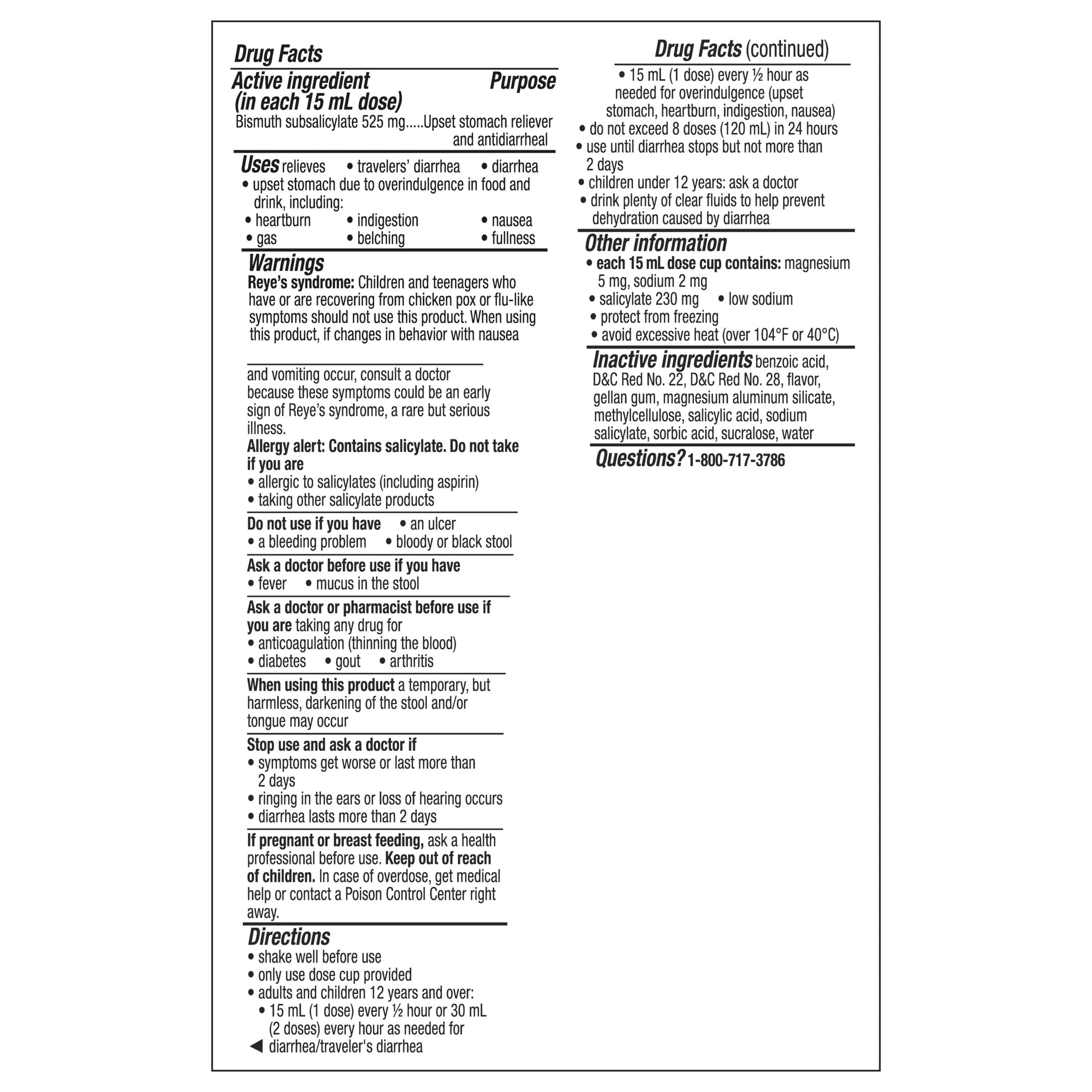 Bismol ULTRA Liquid, Fast 5-Symptom Stomach Relief, Upset Stomach Relief, 8 Oz