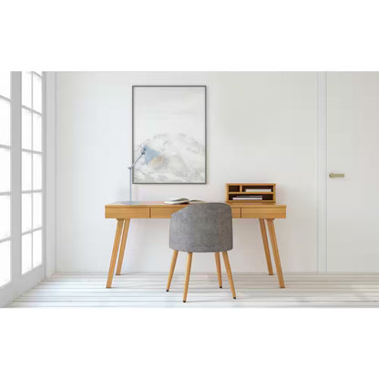 Priddy 6.125" W x 17" H One-Light Adjustable Desk Lamp in Pastel Light Blue